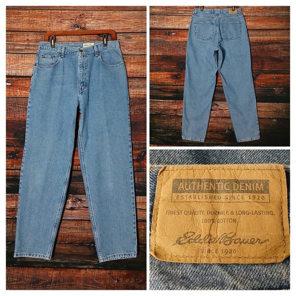 Eddie Bauer Vintage 90s Jeans 14P High Rise Mom Style 100% Cotton - Picture 1 of 8